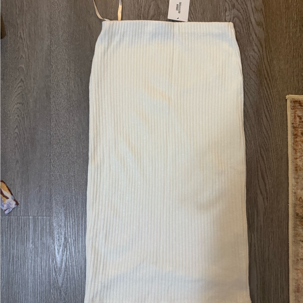 Urban Outfitters Cream Ribbed Pencil Skirt